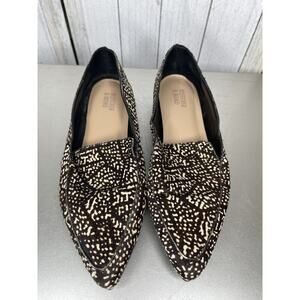 Bleecker & Bond Sonia Calf Hair & Leather Mule Loafer Flats Size 7.5